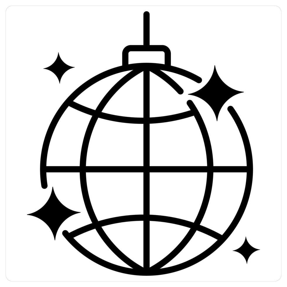 Mirror Ball icon concept in black duo line color vector