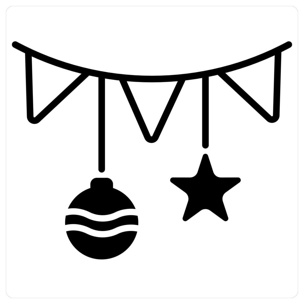 Garland icon concept in black duo line color vector