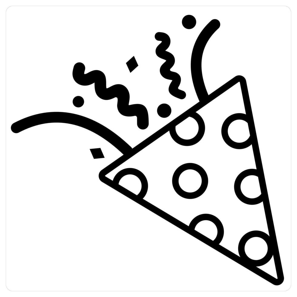 Party Popper icon concept in black duo line color vector
