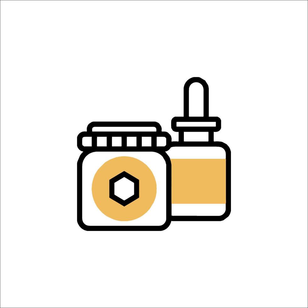 A jar of honey and a bottle of honey vector