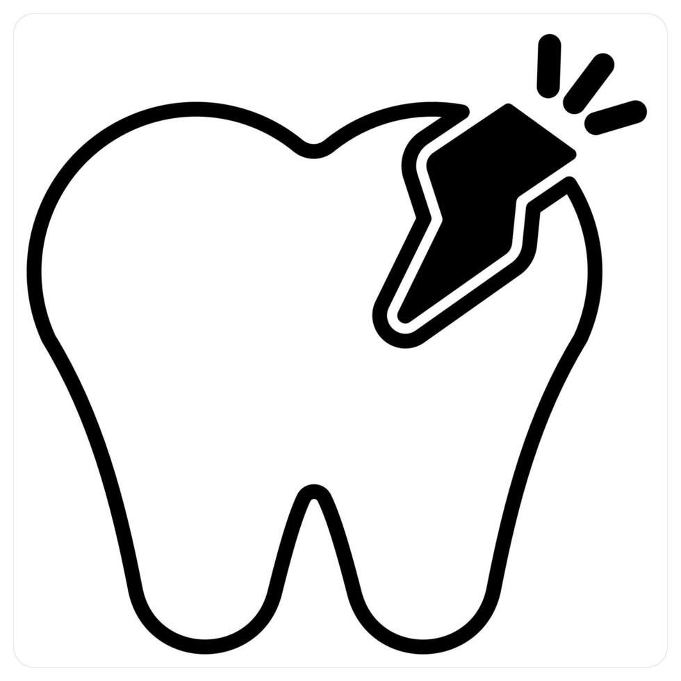 Dental Emergency icon concept in black duo line color vector