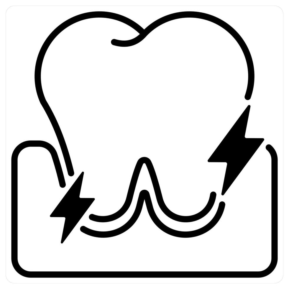 Gum Pain icon concept in black duo line color vector