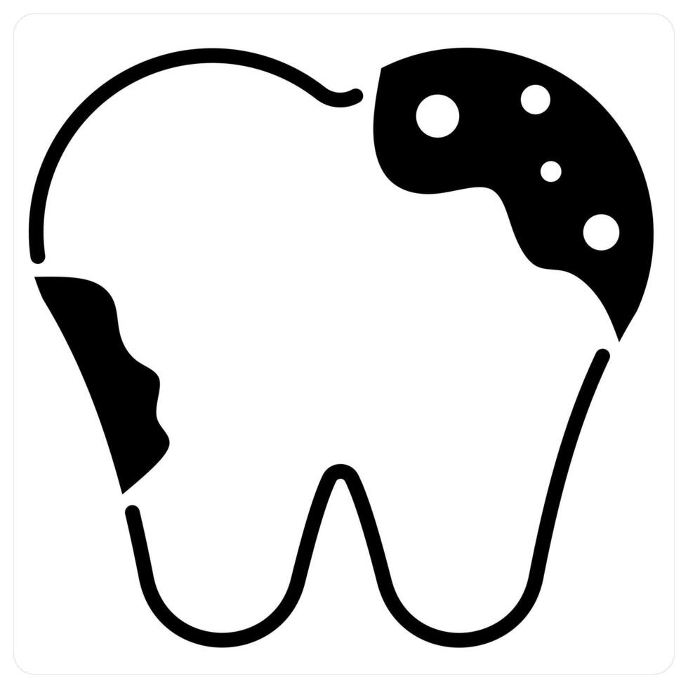 Dental Caries icon concept in black duo line color vector