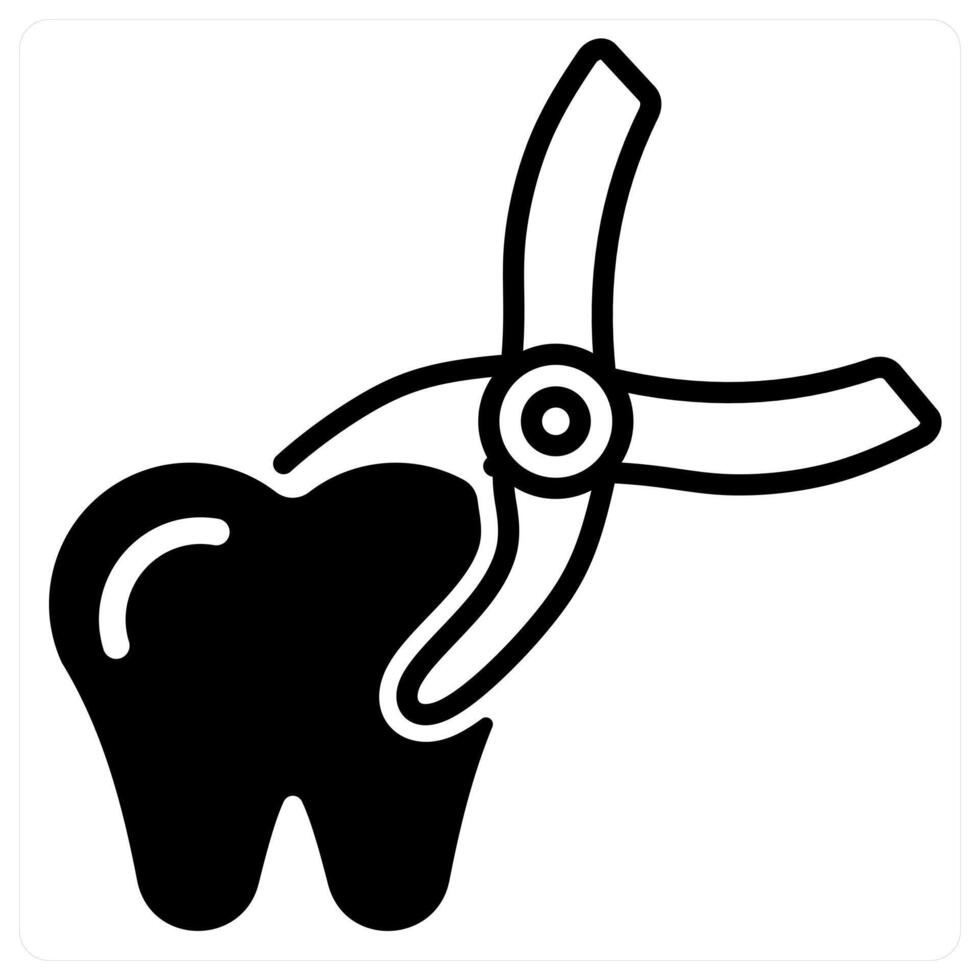 Tooth Remove icon concept in black duo line color vector