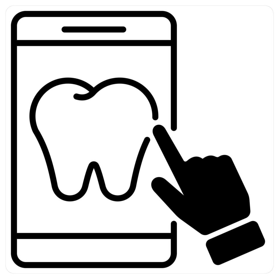 Dental Application icon concept in black duo line color vector