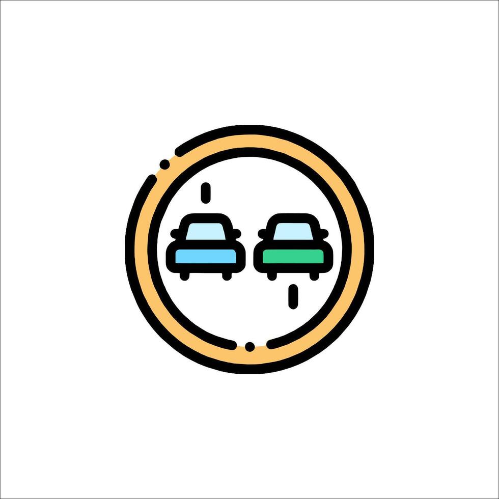 A car driving on the road in a circle vector