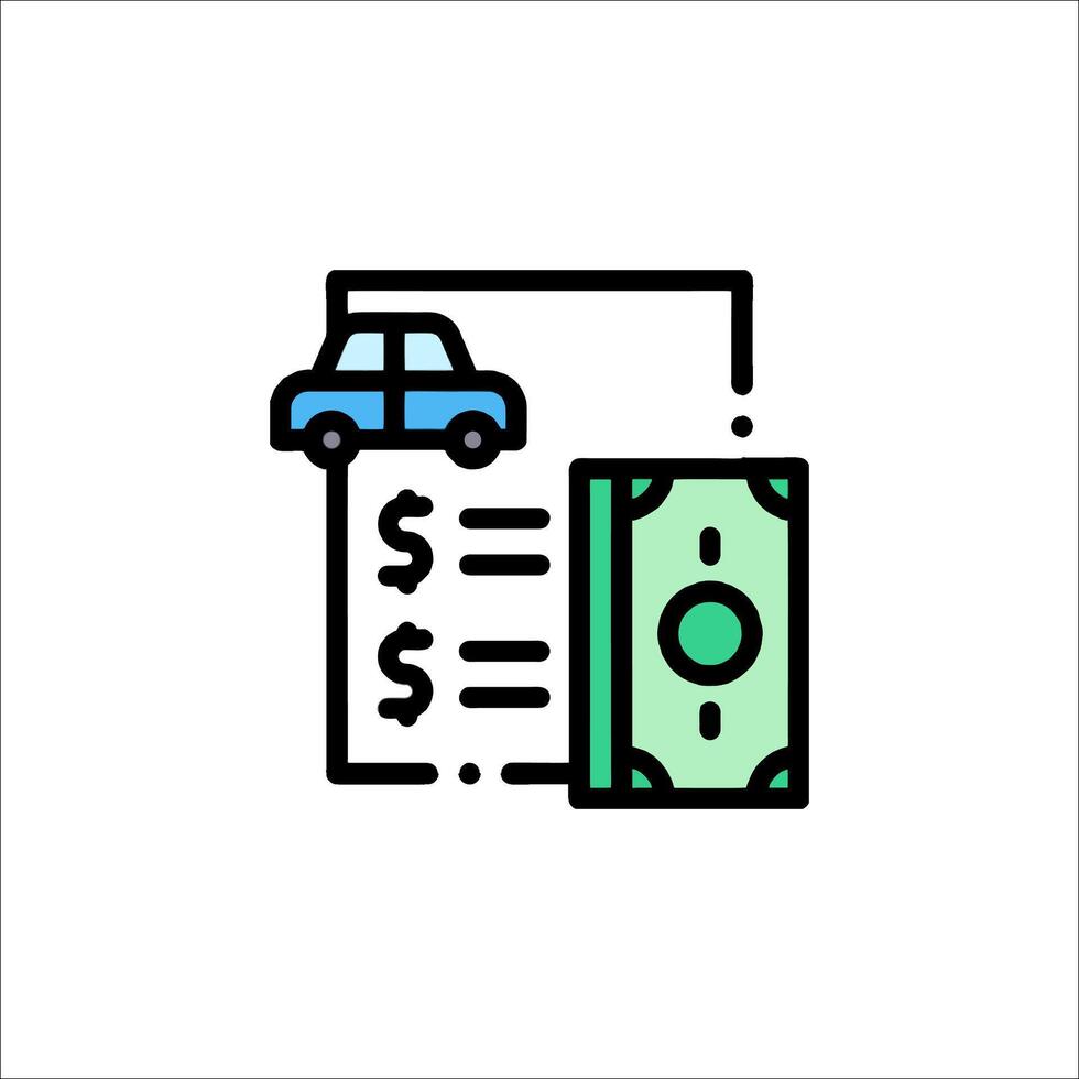 A car and money icon on a white background vector