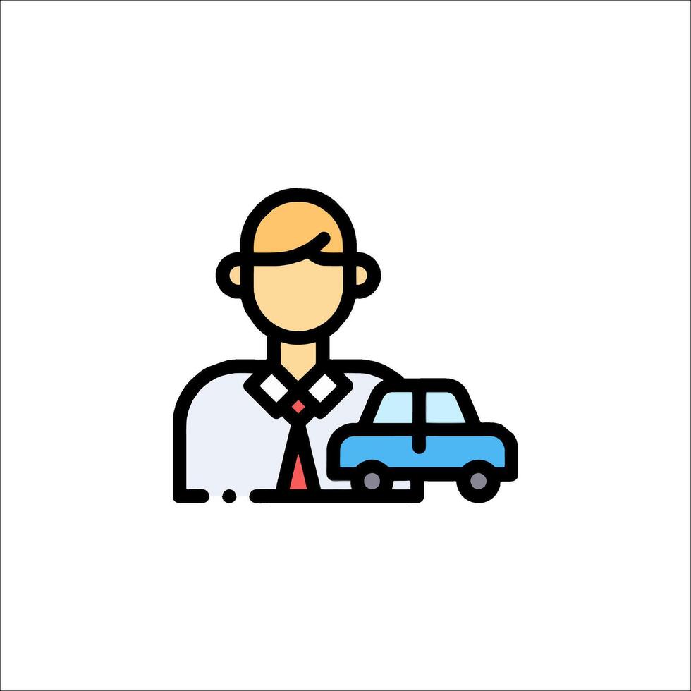 A man with a car icon vector