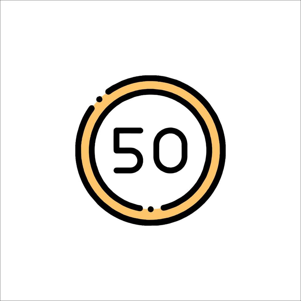 The 50 seconds icon is shown in a circle vector