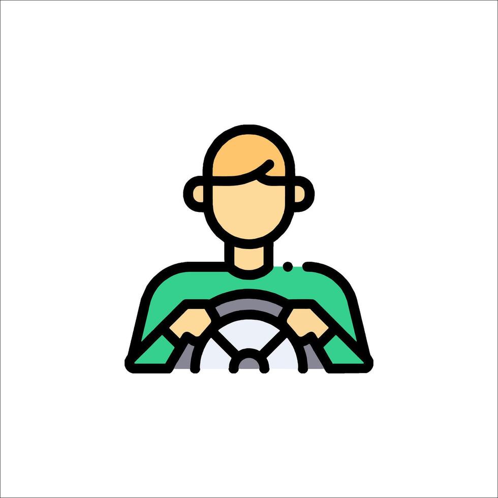 A man driving a car icon vector