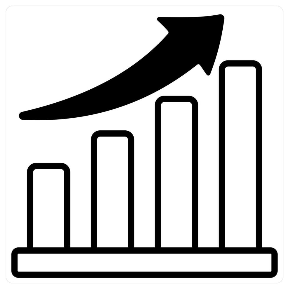 Bar Graph and chart icon concept in black duo line color vector