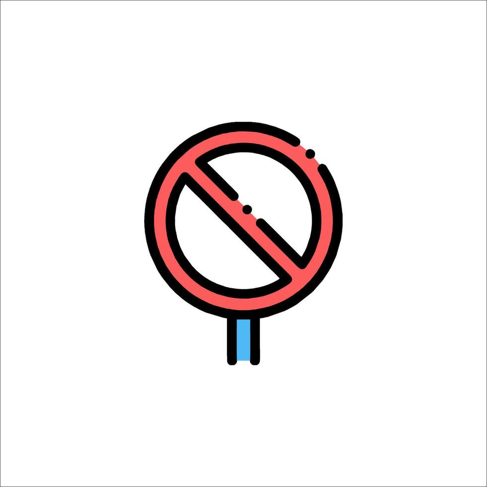 No entry sign icon isolated on white background vector