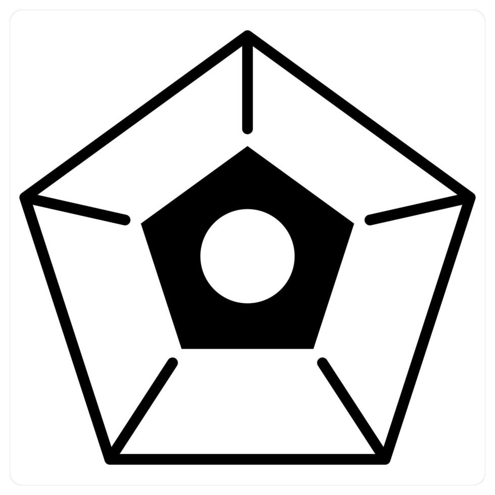 Pentagon icon concept in black duo line color vector