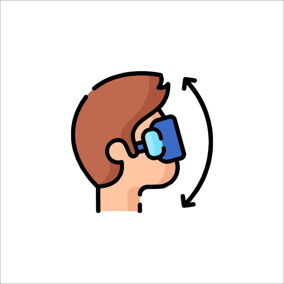 A man wearing a virtual reality headset vector