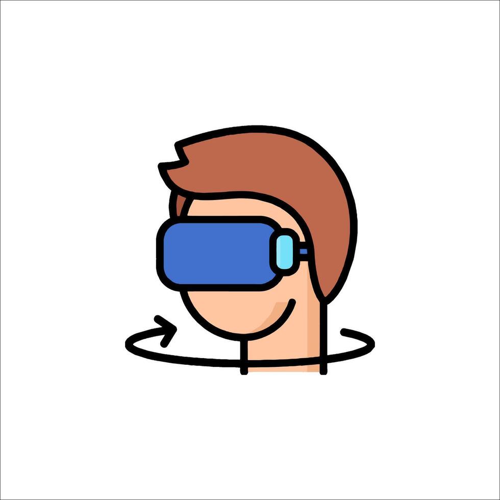 A man wearing a virtual reality headset vector