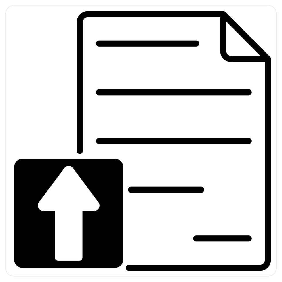 Upload File icon concept in black duo line color vector