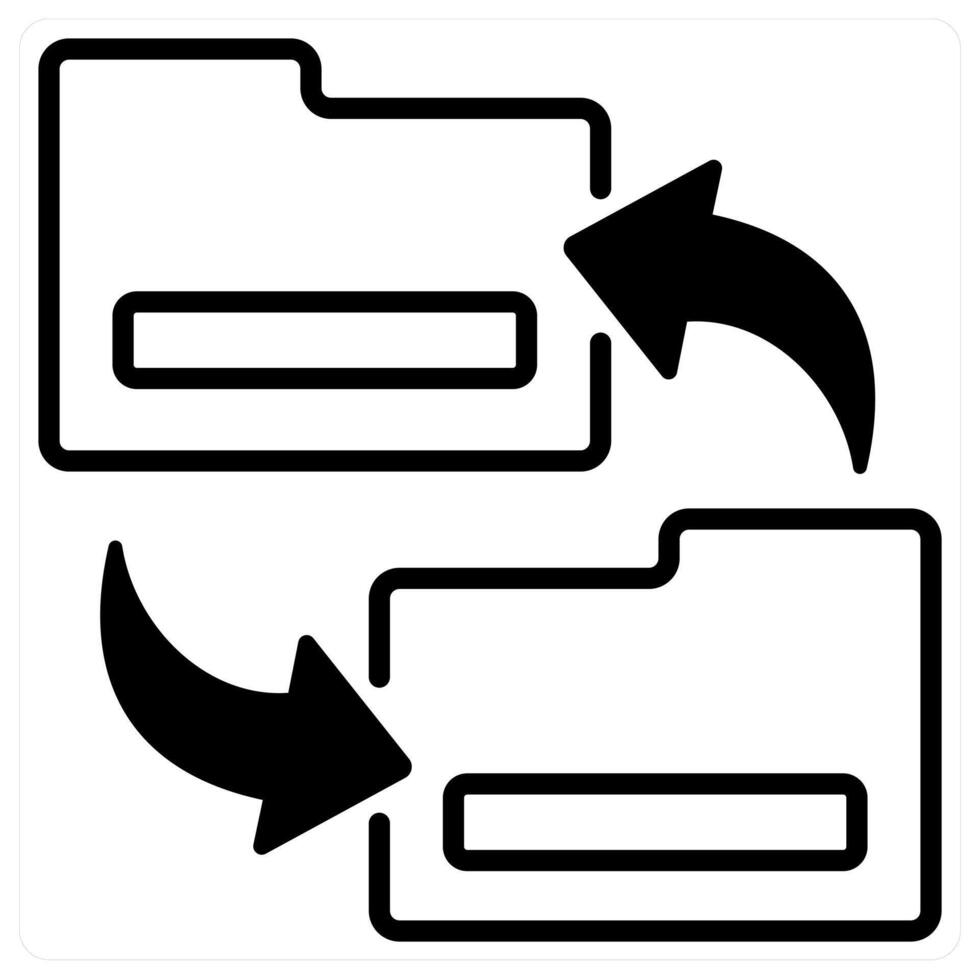 Exchange Files icon concept in black duo line color vector