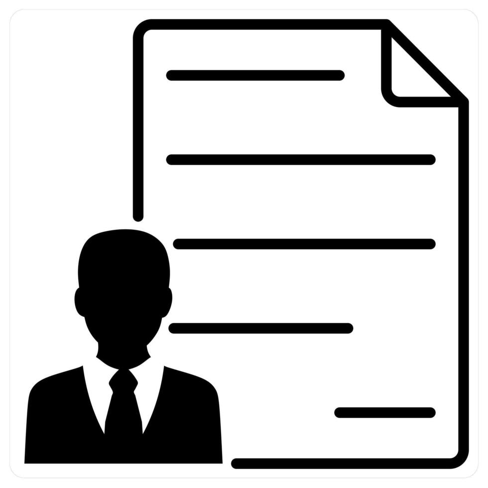 Resume icon concept in black duo line color vector