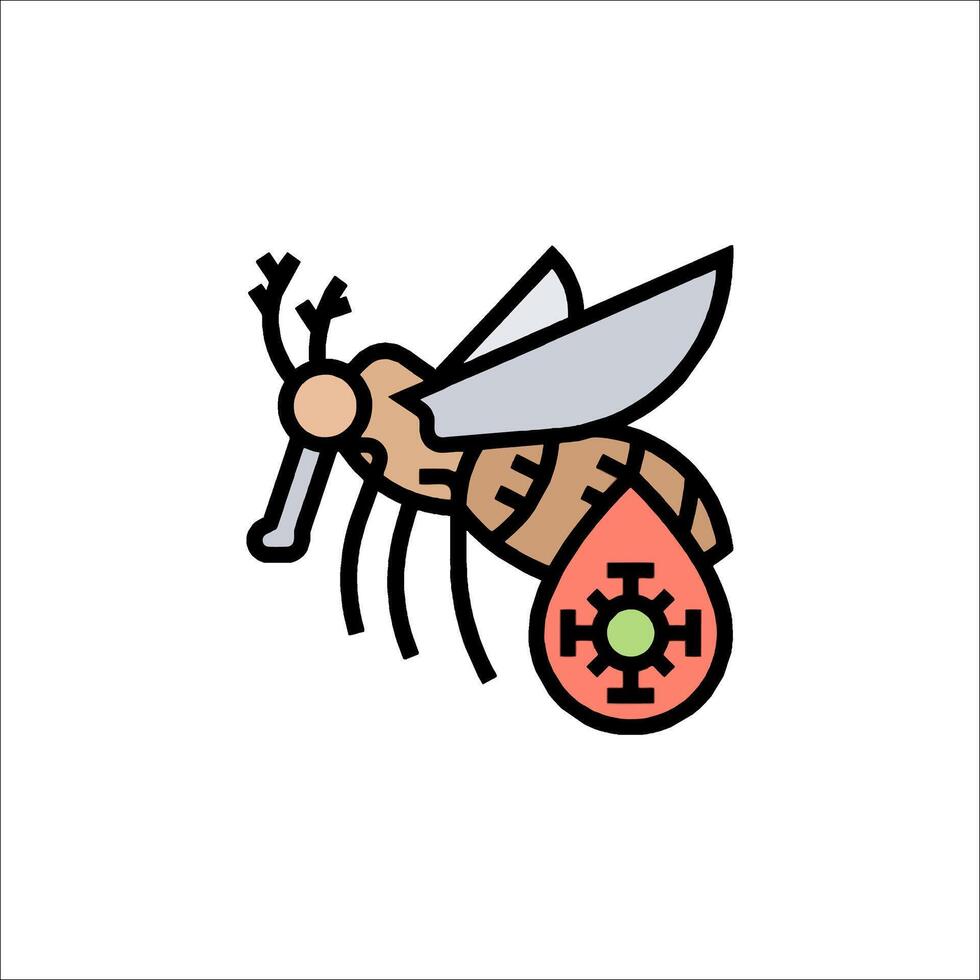 A cartoon insect with a red heart on its back vector