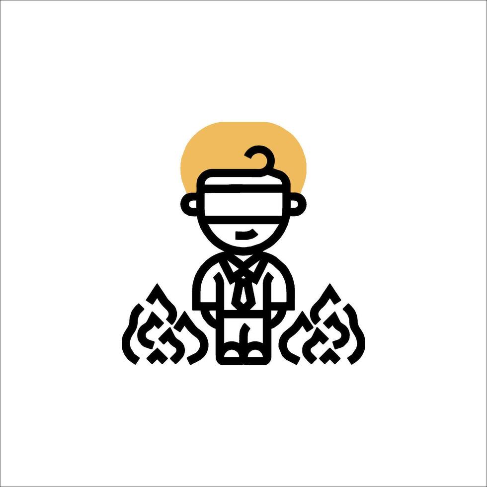 A man in a suit standing in front of a fire vector