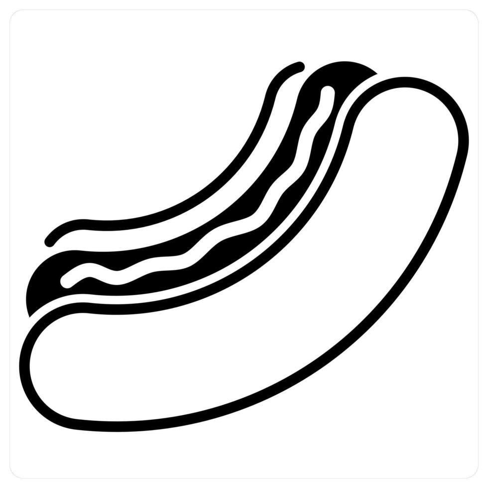 Hot Dog icon concept in black duo line color vector