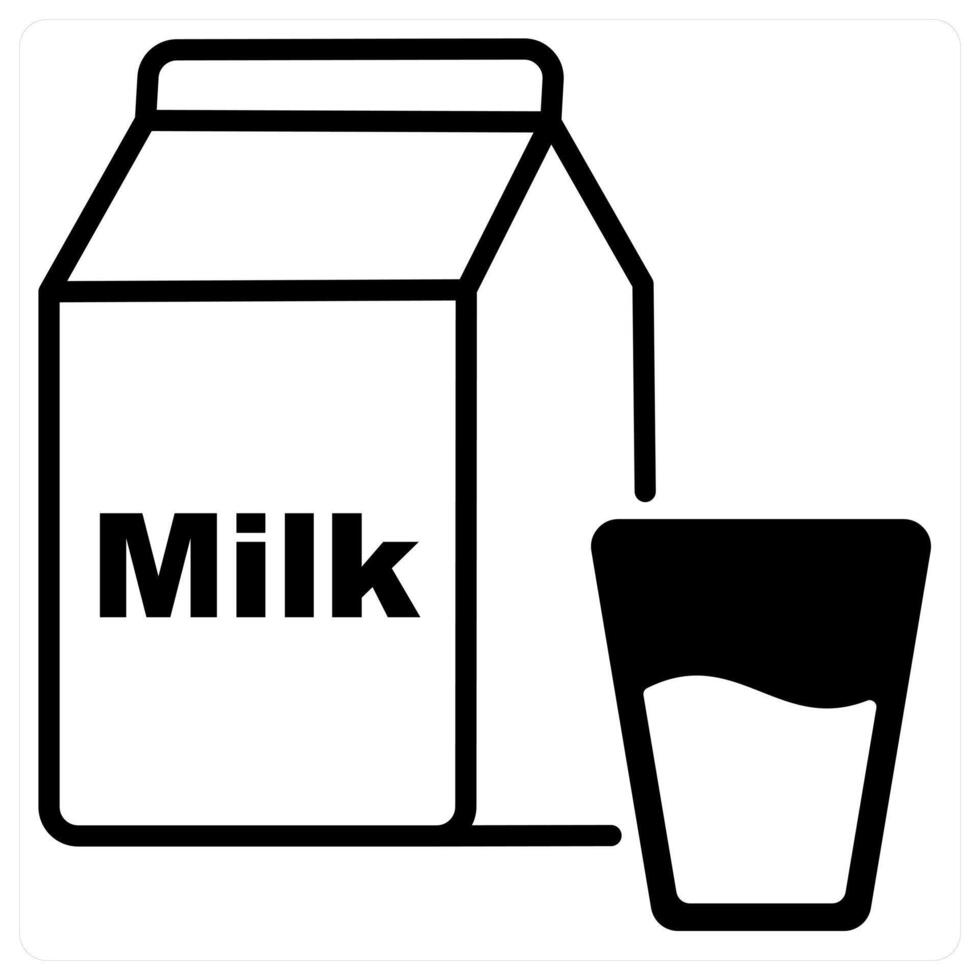 Milk icon concept in black duo line color vector