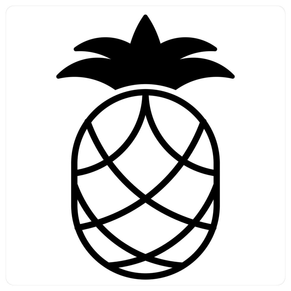Pineapple icon concept in black duo line color vector