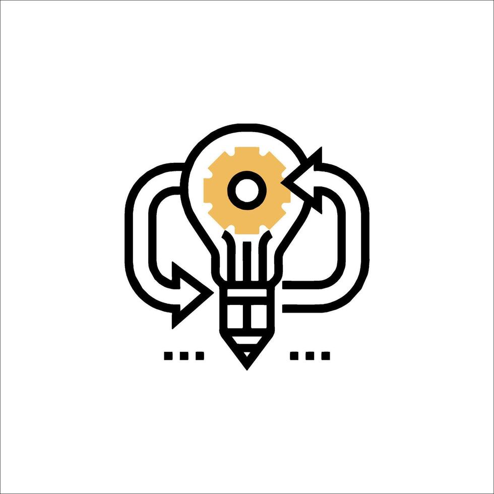 A light bulb with gears and arrows on it vector