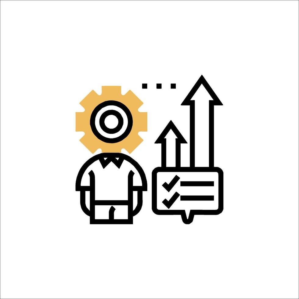 A man with a check mark and a gear icon vector