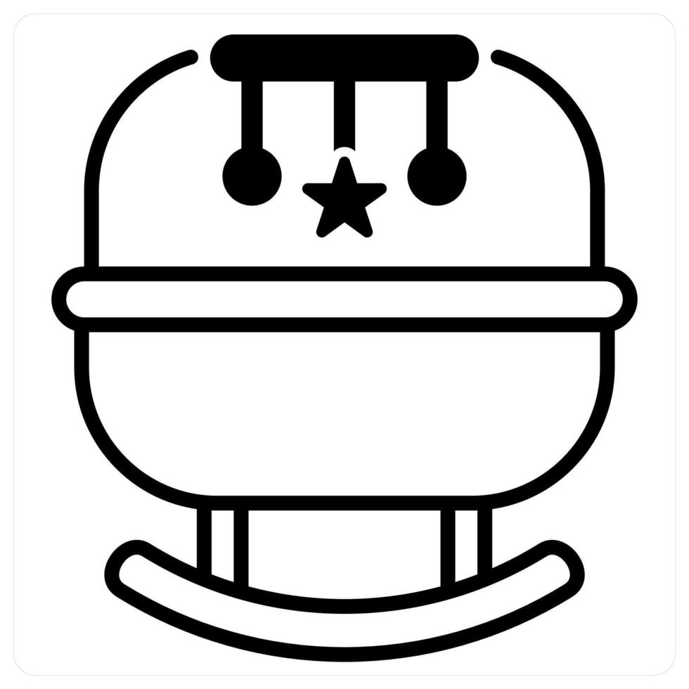 Cradle icon concept in black duo line color vector