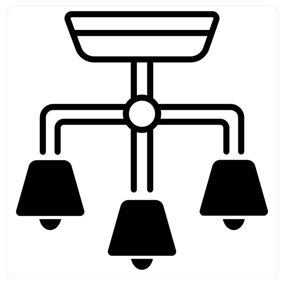 Ceiling Lamp icon concept in black duo line color vector