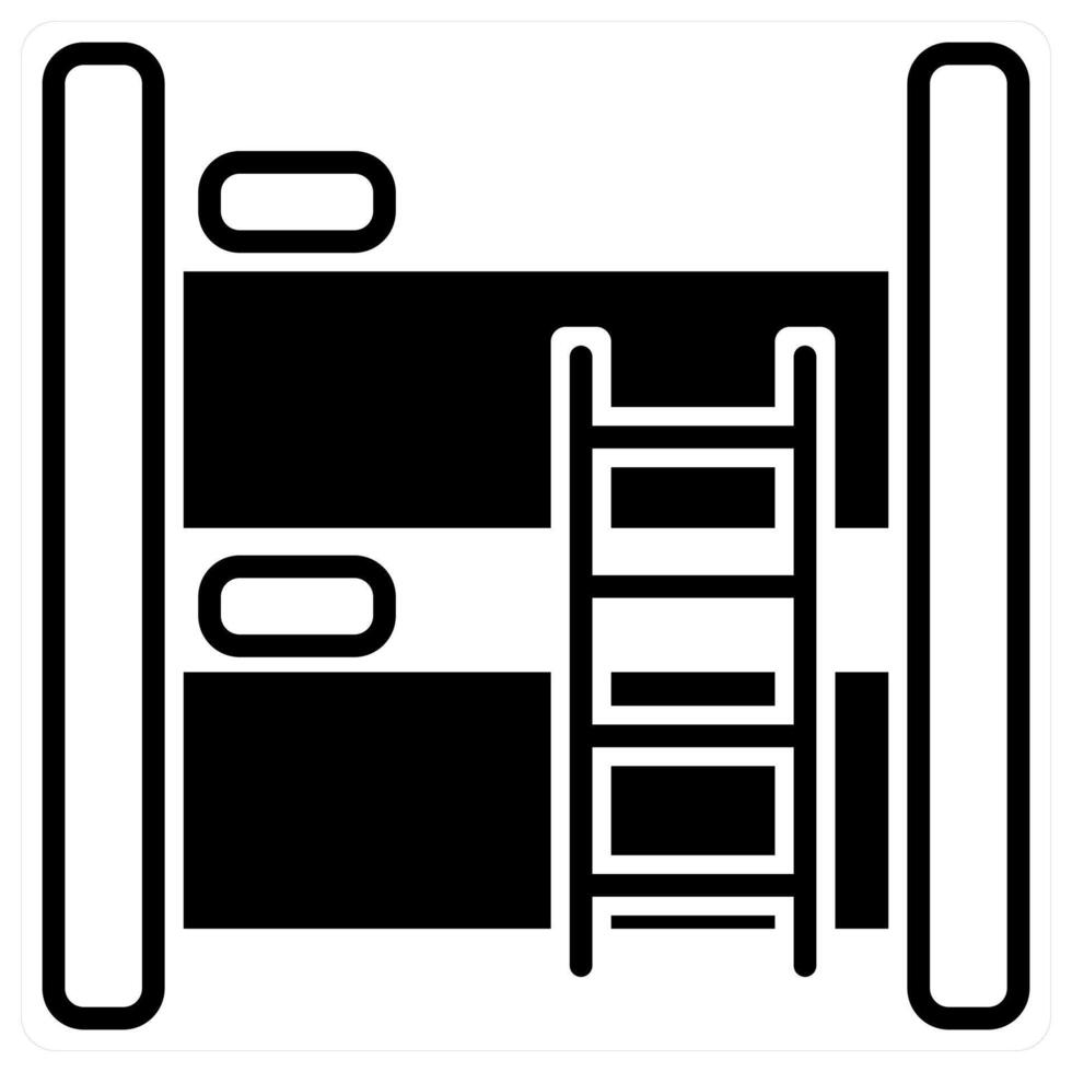 Bunk Bed icon concept in black duo line color vector