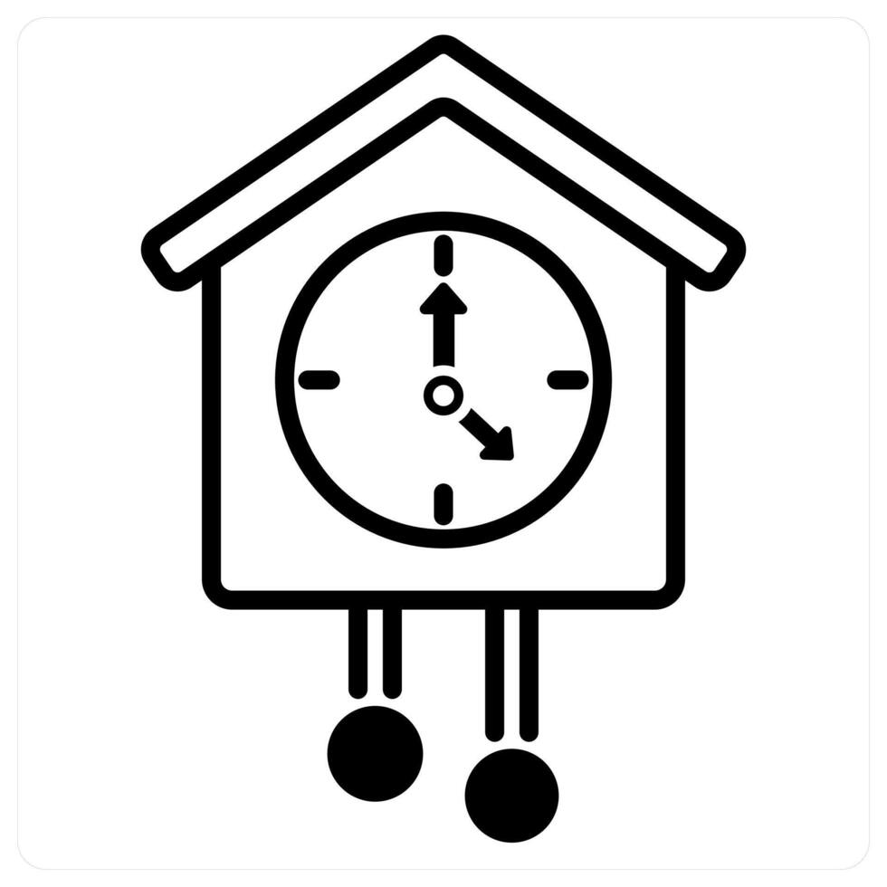 Clock icon concept in black duo line color vector