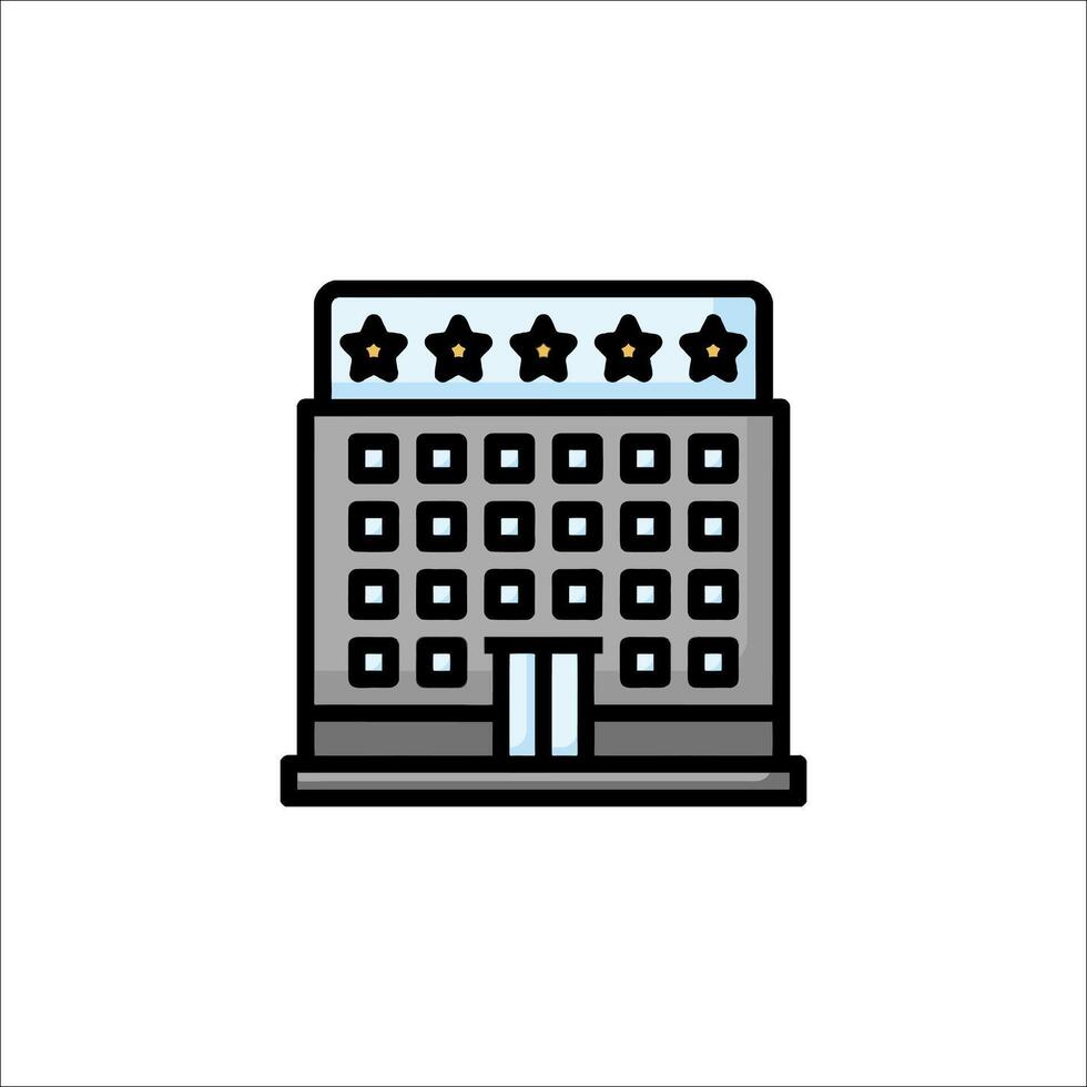 A hotel building with five stars on it vector