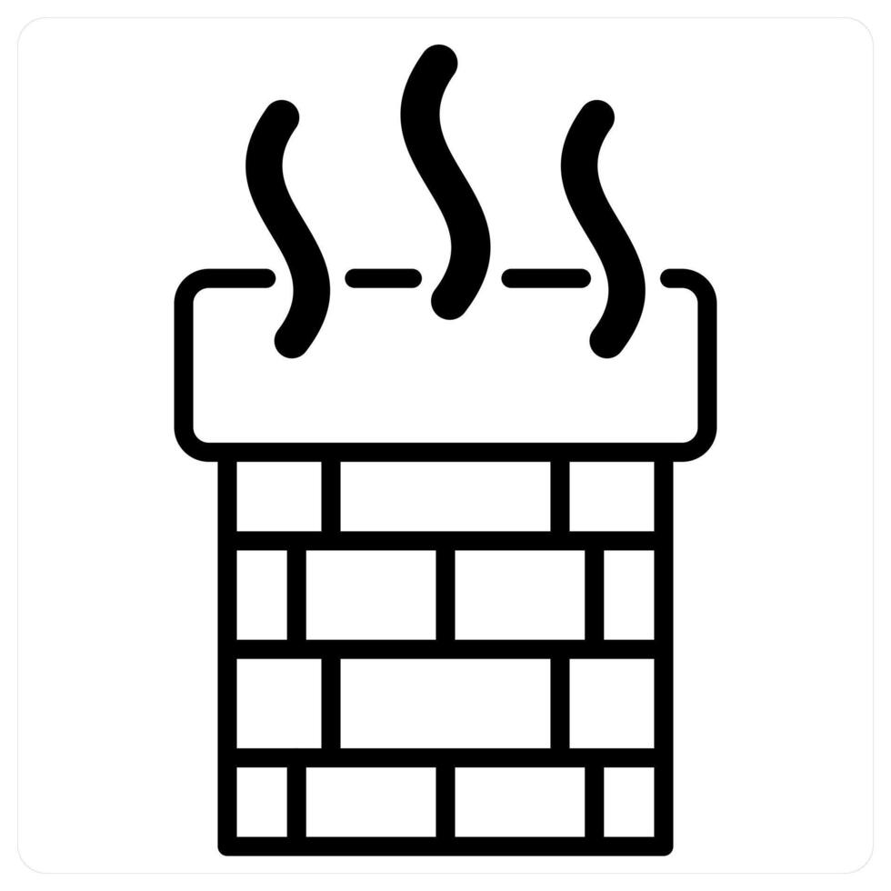 Chimney icon concept in black duo line color vector