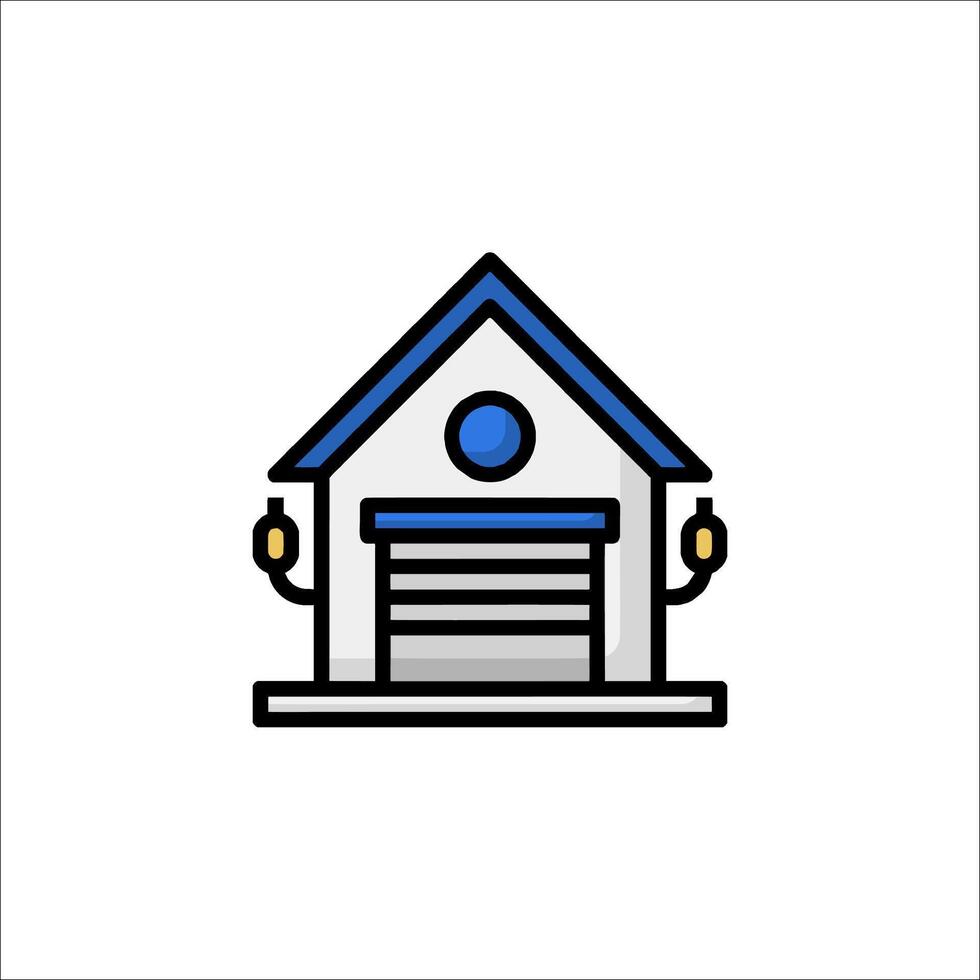 A house with a garage icon vector