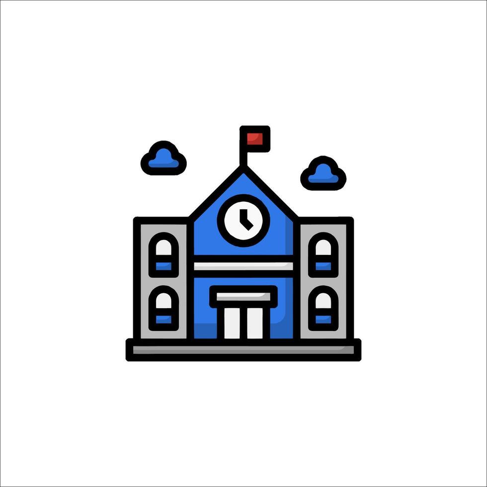 School building icon vector