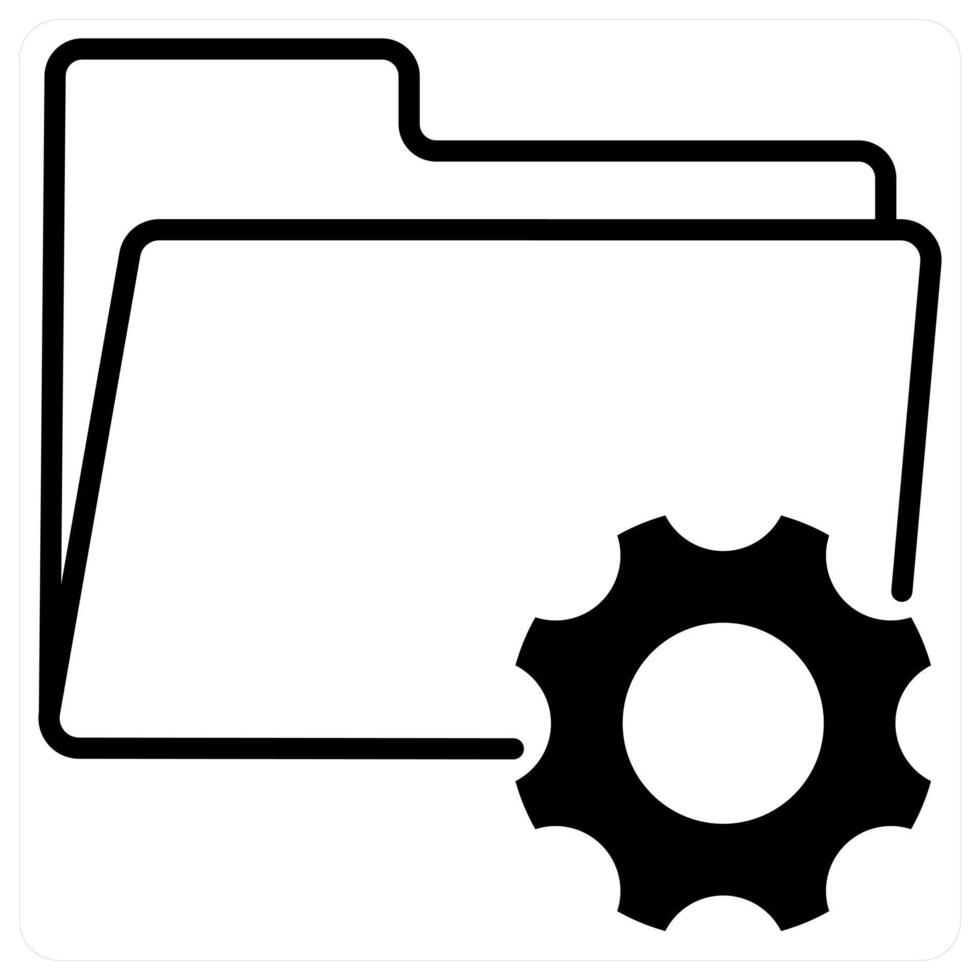 File Setting and configuration icon concept in black duo line color vector