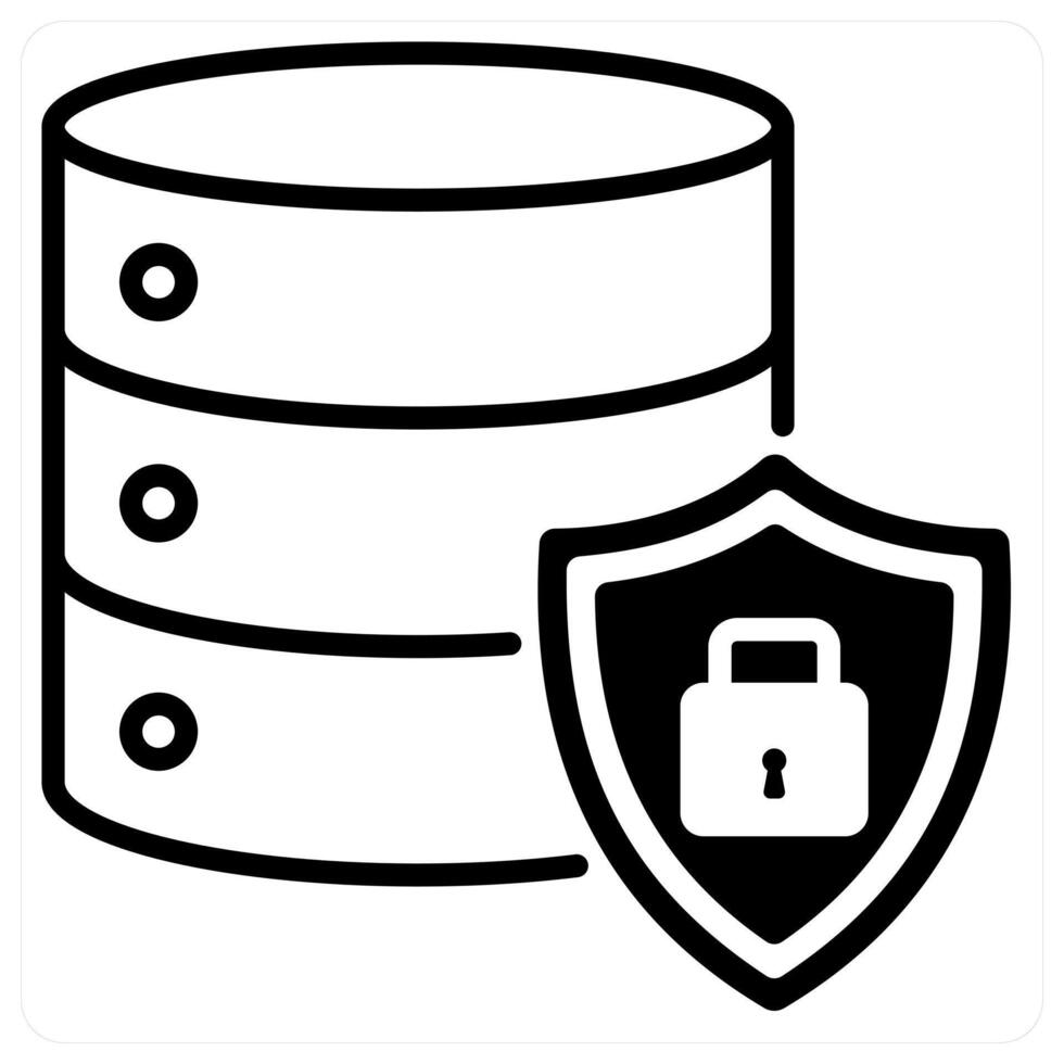 Data Protection icon concept in black duo line color vector