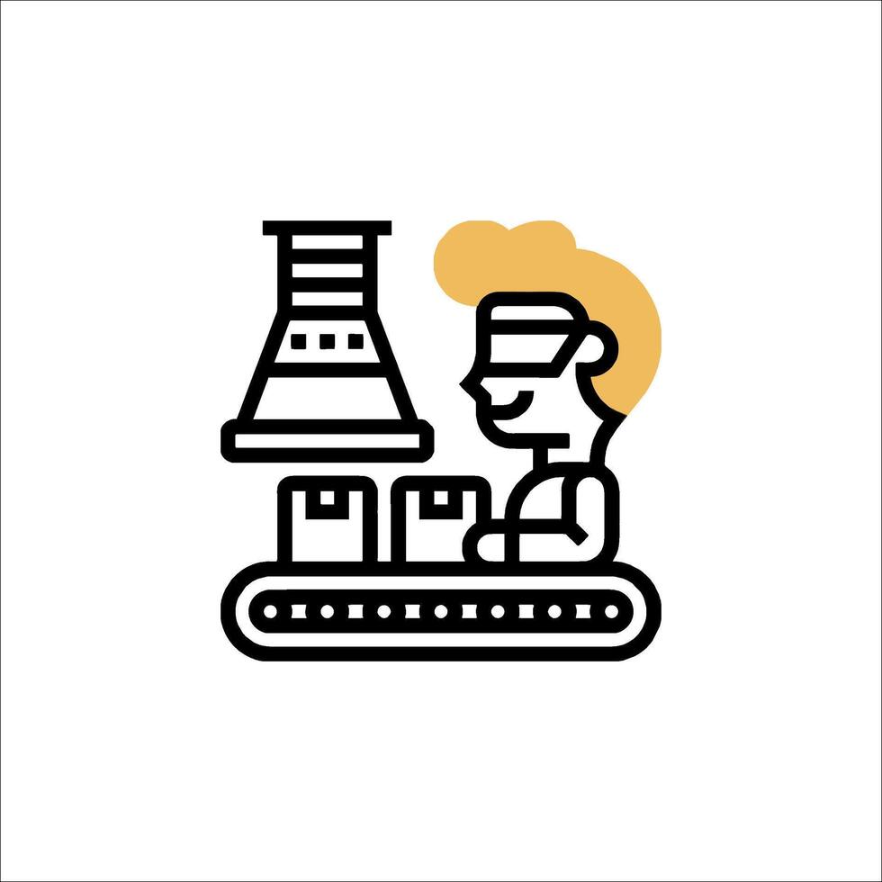 A man working in a laboratory with a beaker vector