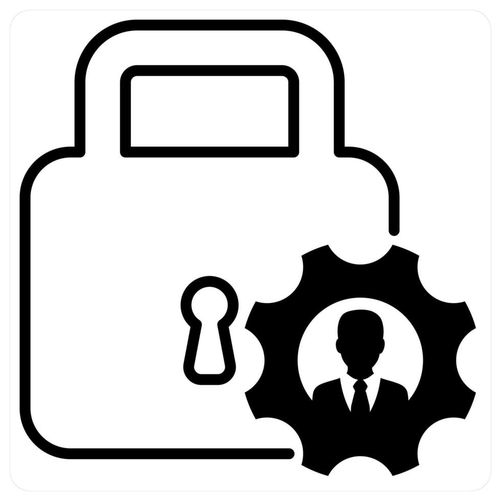 Access Control icon concept in black duo line color vector