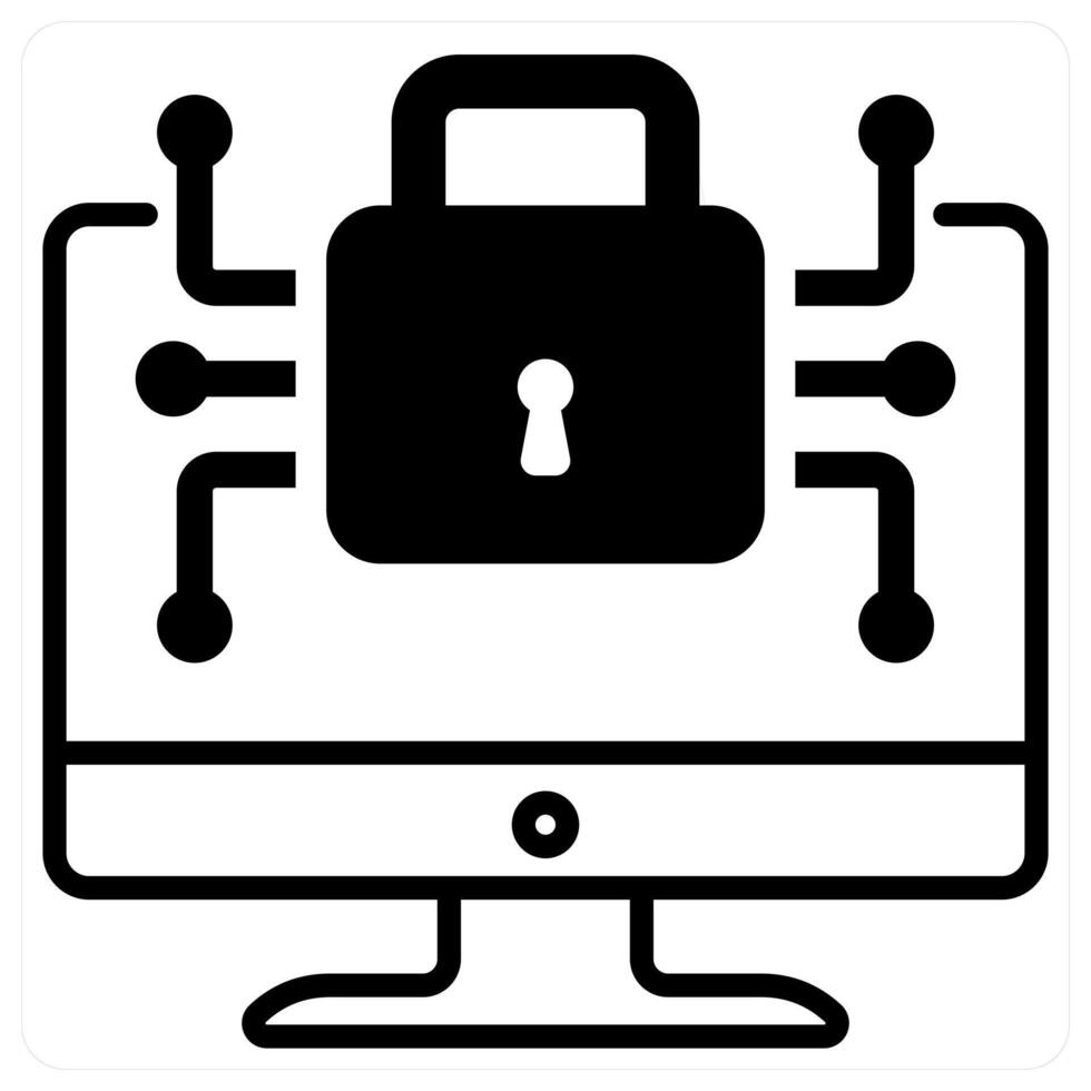 Data Encryption icon concept in black duo line color vector