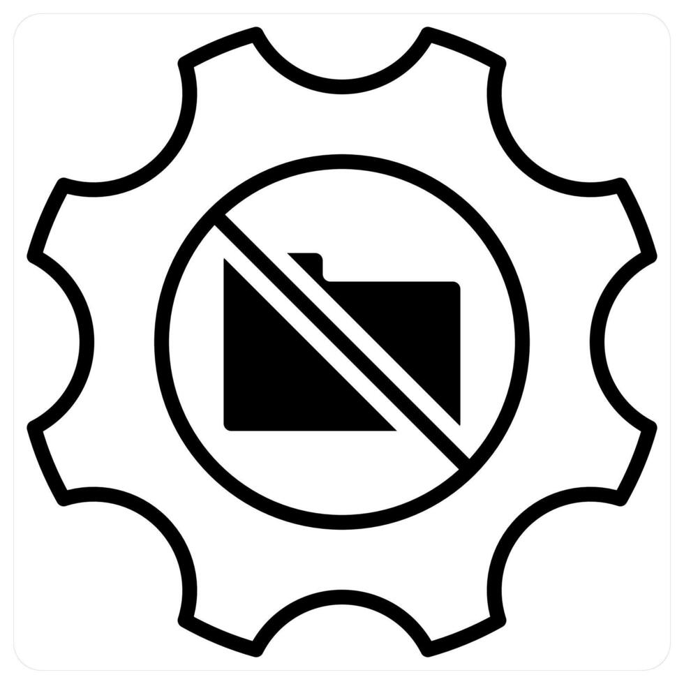 Restriction Of Processing icon concept in black duo line color vector