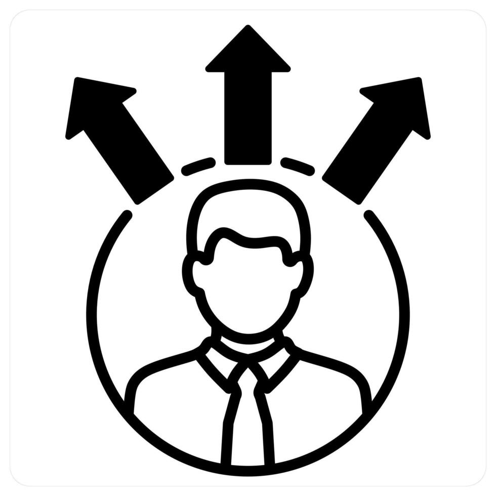 Profiling icon concept in black duo line color vector