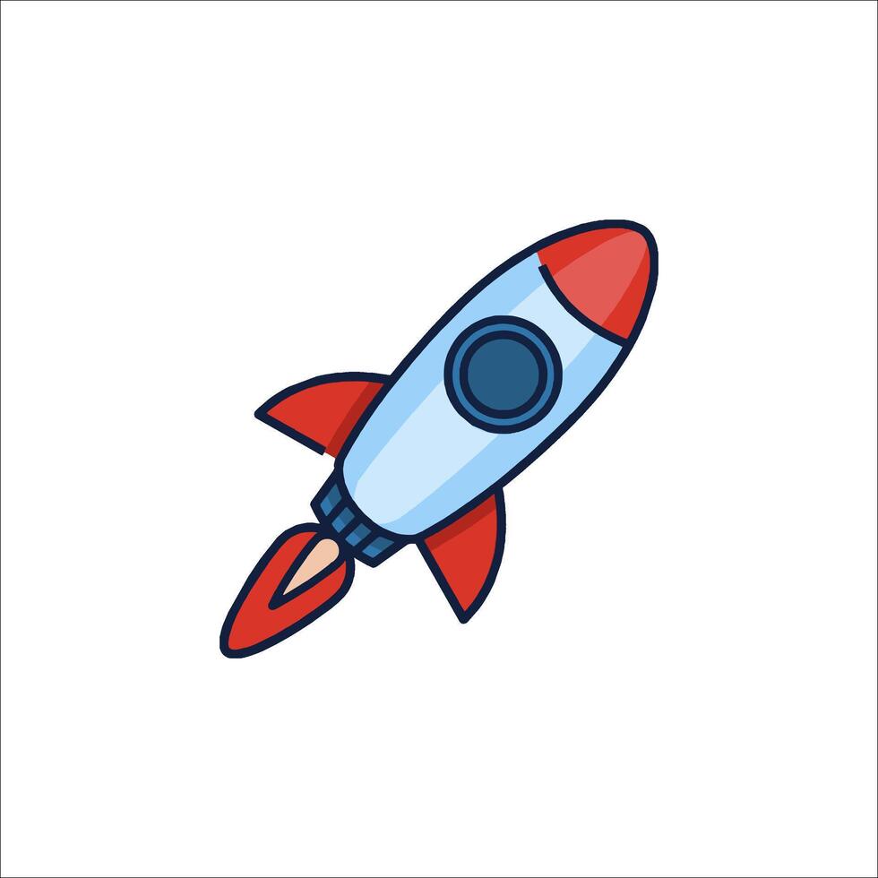 A rocket ship icon on a white background vector