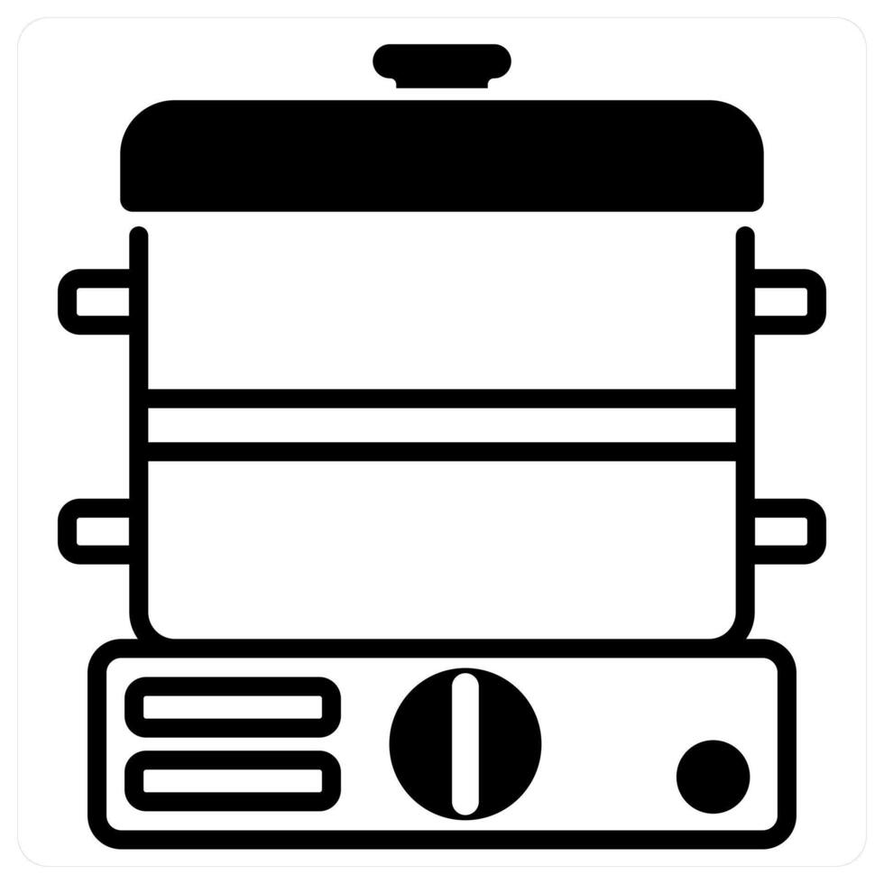 Steamer icon concept in black duo line color vector