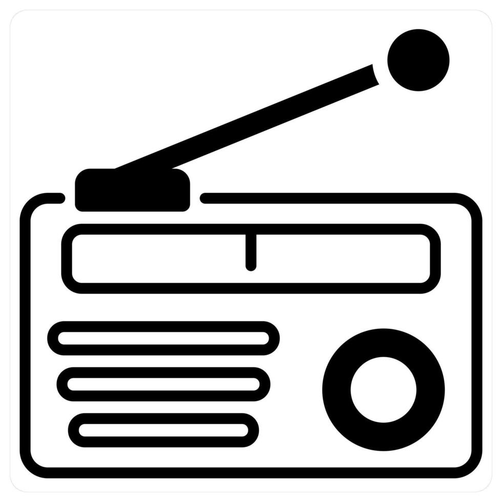 Radio icon concept in black duo line color vector