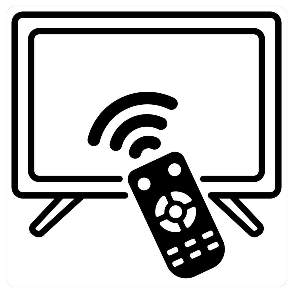TV and television icon concept in black duo line color vector