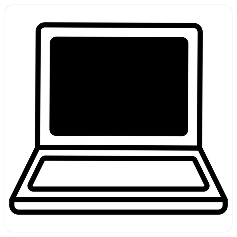 Laptop icon concept in black duo line color vector