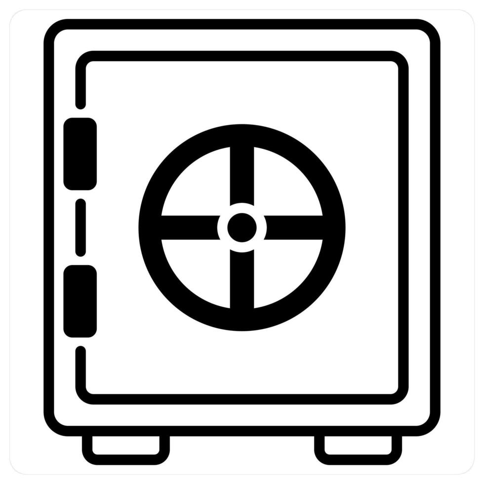 Locker icon concept in black duo line color vector